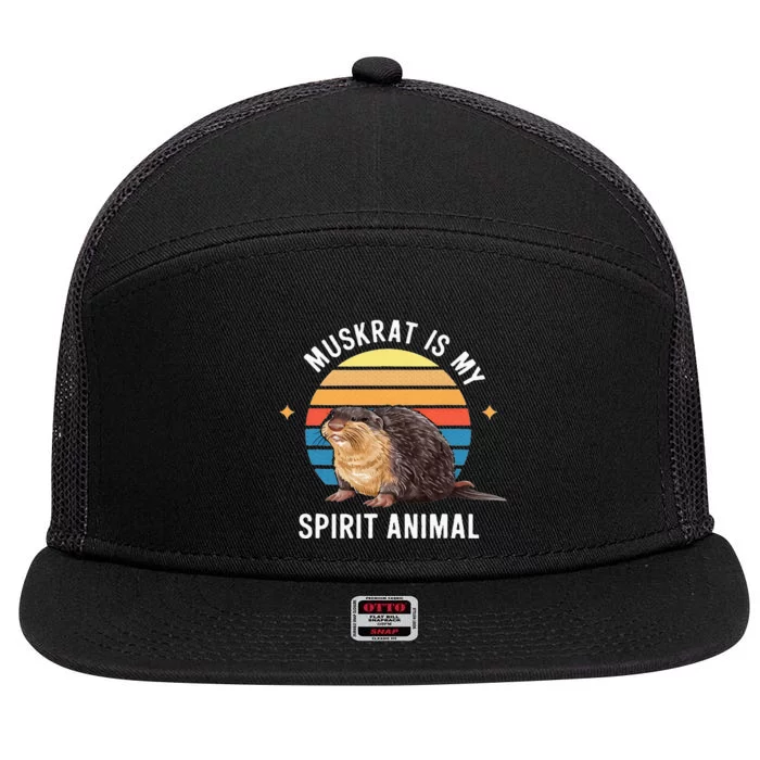 Muskrat Is My Spirit Animal 7 Panel Mesh Trucker Snapback Hat