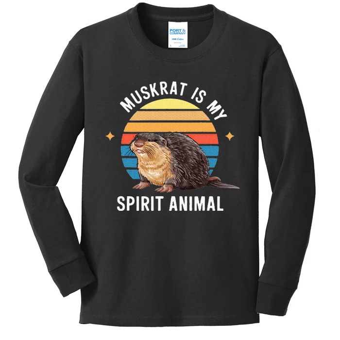 Muskrat Is My Spirit Animal Kids Long Sleeve Shirt