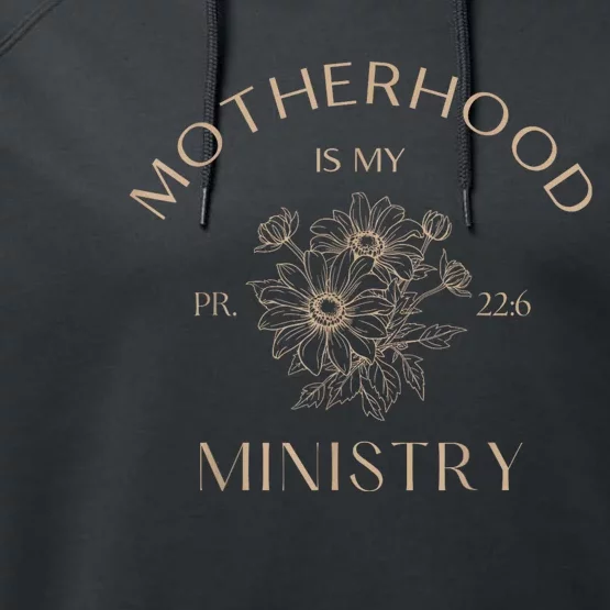 Motherhood Is My Ministry Homeschool Mom Christian Mom Performance Fleece Hoodie