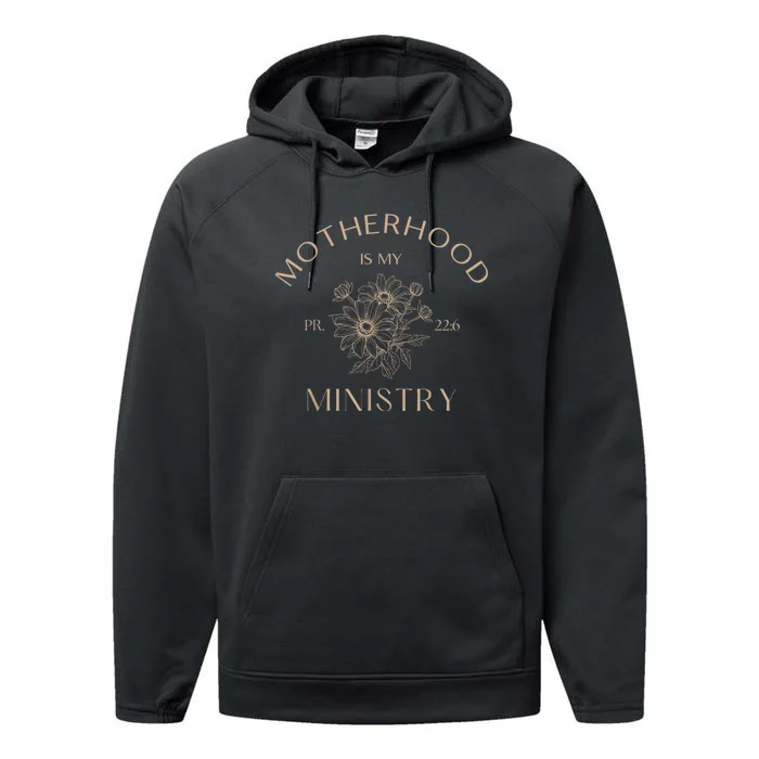 Motherhood Is My Ministry Homeschool Mom Christian Mom Performance Fleece Hoodie