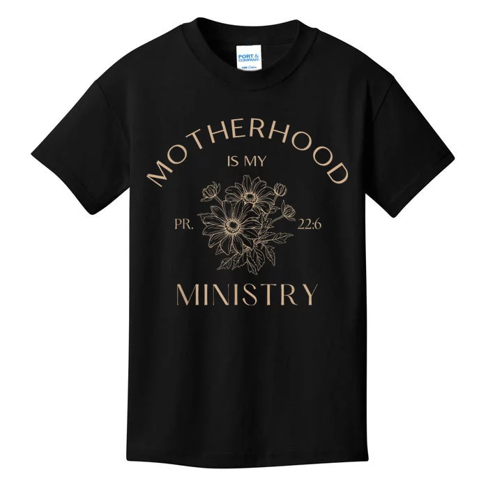 Motherhood Is My Ministry Homeschool Mom Christian Mom Kids T-Shirt