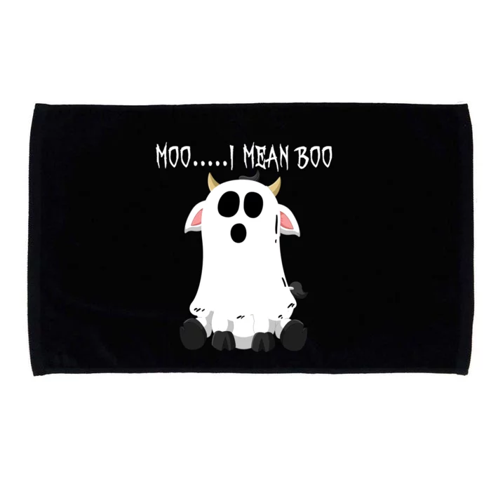 Moo I Mean Boo Ghost Cow Halloween Farmer Funny Gift Microfiber Hand Towel