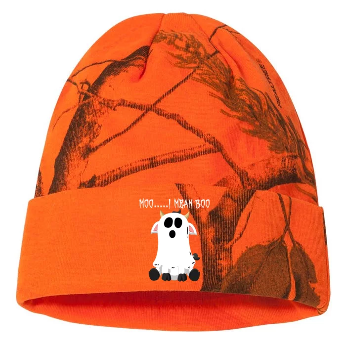 Moo I Mean Boo Ghost Cow Halloween Farmer Funny Gift Kati - 12in Camo Beanie