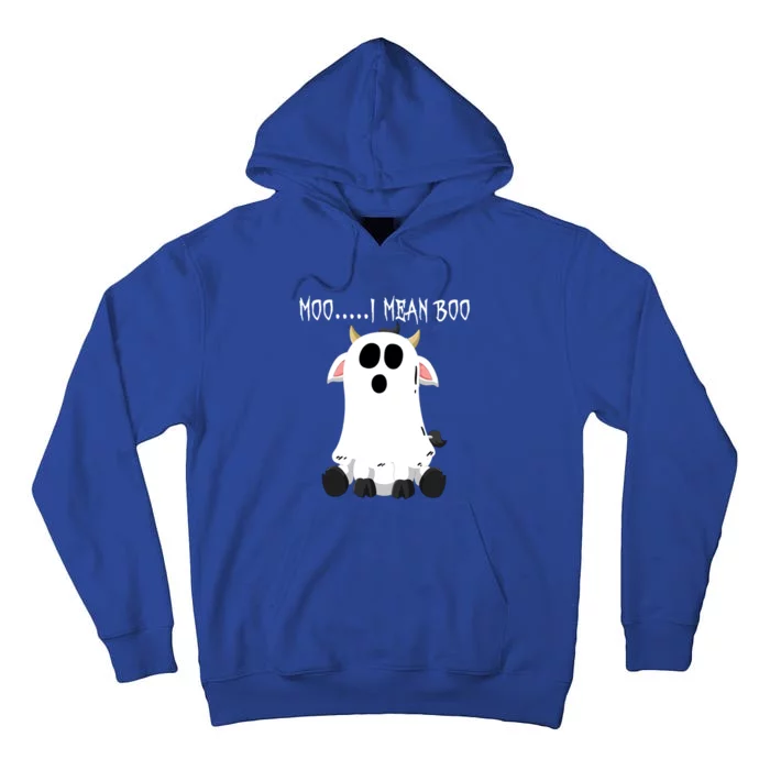 Moo I Mean Boo Ghost Cow Halloween Farmer Funny Gift Tall Hoodie