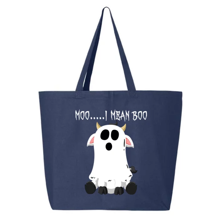 Moo I Mean Boo Ghost Cow Halloween Farmer Funny Gift 25L Jumbo Tote