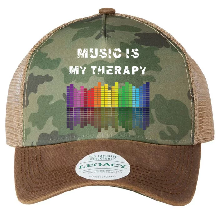 Music Is My Therapy Equalizer DJ Musical Quotes Gift Legacy Tie Dye Trucker Hat