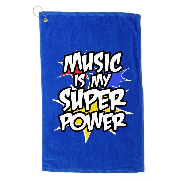 Music Is My Super Power Funny Musician Cute Platinum Collection Golf Towel