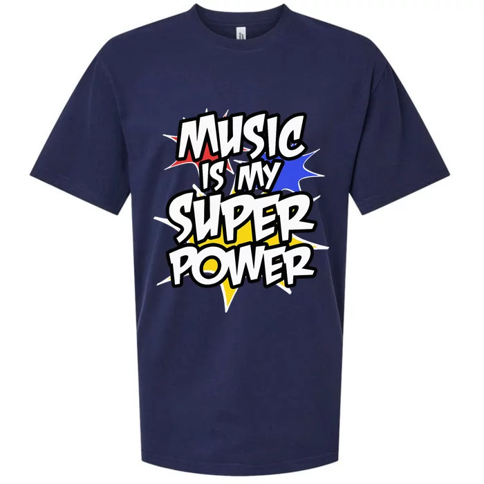 Music Is My Super Power Funny Musician Cute Sueded Cloud Jersey T-Shirt