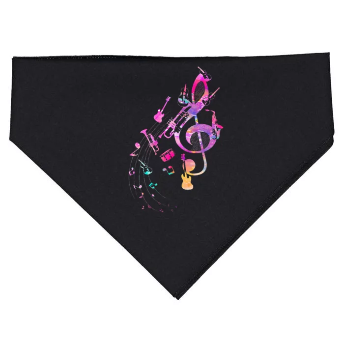 Musical Instrument Music Notes Musician Treble Clef USA-Made Doggie Bandana