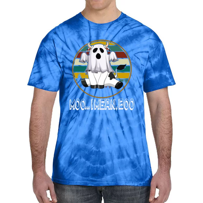 Moo I Mean Boo Ghost Cow Vintage Halloween Gift Tie-Dye T-Shirt