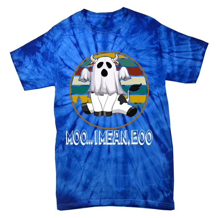 Moo I Mean Boo Ghost Cow Vintage Halloween Gift Tie-Dye T-Shirt