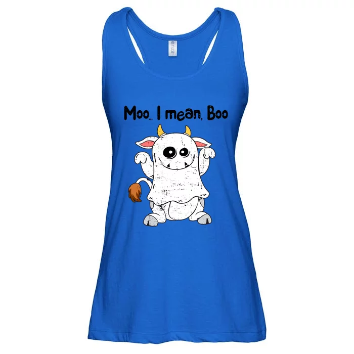 Moo I Mean Boo Ghost Cow Ghost Cow Halloween Great Gift Ladies Essential Flowy Tank