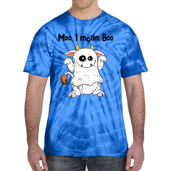 Moo I Mean Boo Ghost Cow Ghost Cow Halloween Great Gift Tie-Dye T-Shirt