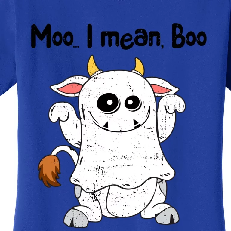 Moo I Mean Boo Ghost Cow Ghost Cow Halloween Great Gift Women's T-Shirt