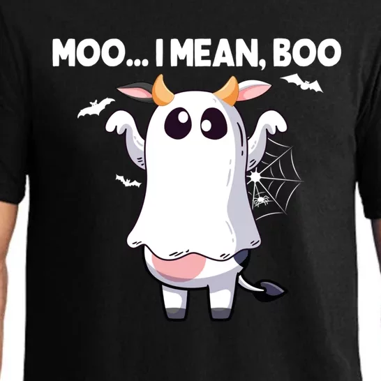 Moo I Mean Boo Halloween Cow Ghost Moo Cow Meaningful Gift Pajama Set