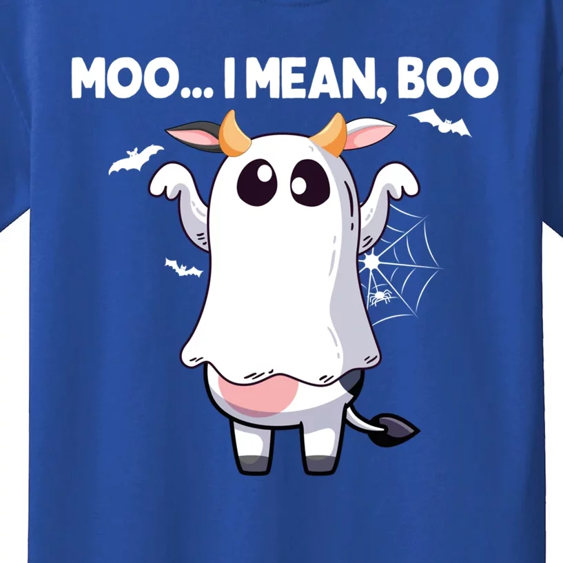 Moo I Mean Boo Halloween Cow Ghost Moo Cow Meaningful Gift Kids T-Shirt