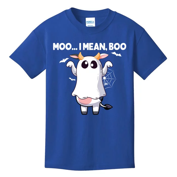 Moo I Mean Boo Halloween Cow Ghost Moo Cow Meaningful Gift Kids T-Shirt