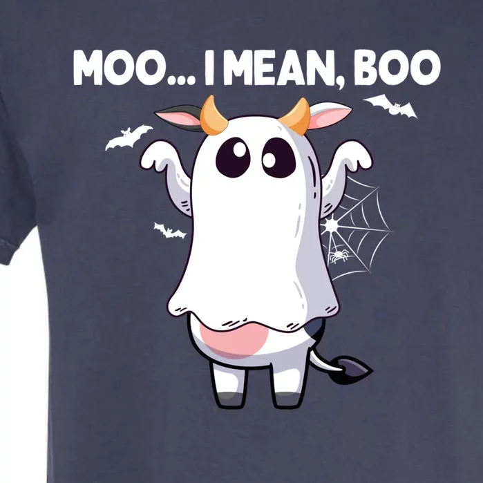 Moo I Mean Boo Halloween Cow Ghost Moo Cow Meaningful Gift Garment-Dyed Heavyweight T-Shirt