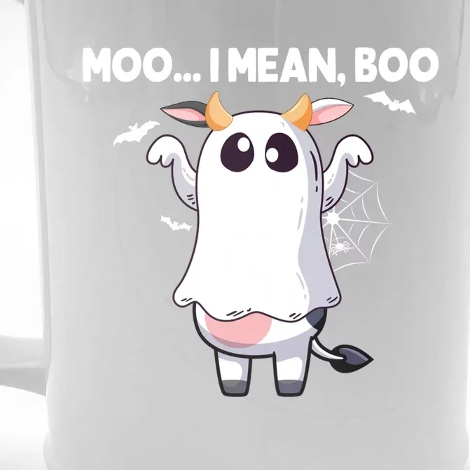 Moo I Mean Boo Halloween Cow Ghost Moo Cow Meaningful Gift Front & Back Beer Stein