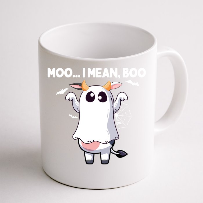 Moo I Mean Boo Halloween Cow Ghost Moo Cow Meaningful Gift Front & Back Coffee Mug