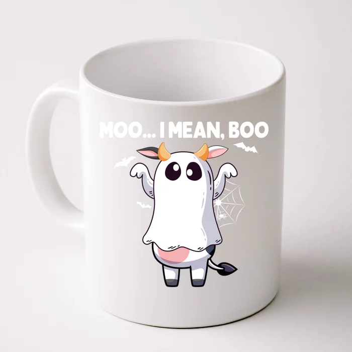 Moo I Mean Boo Halloween Cow Ghost Moo Cow Meaningful Gift Front & Back Coffee Mug