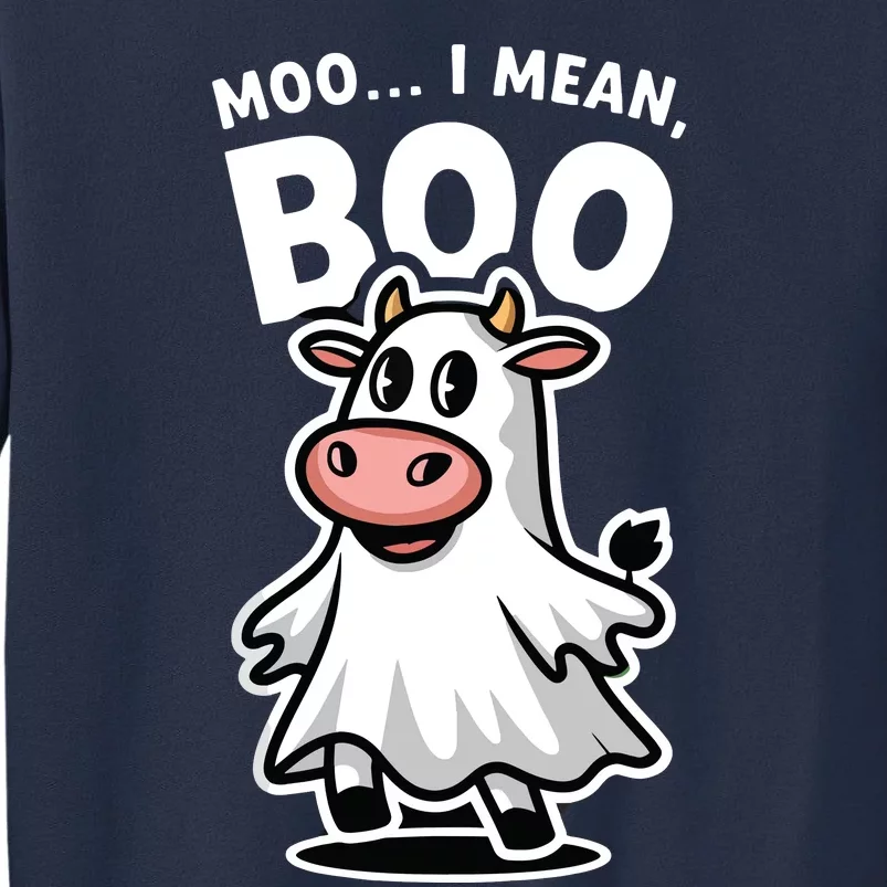 Moo I Mean Boo Cow Ghost Funny Halloween Sweatshirt