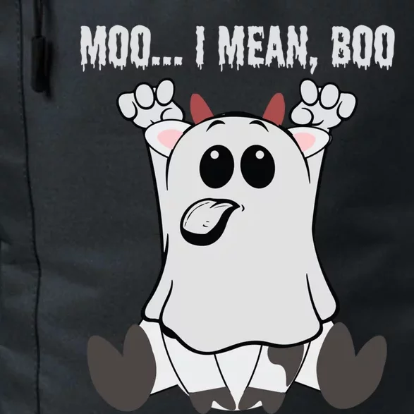 Moo I Mean Boo Halloween Ghost Cow Meaningful Gift Daily Commute Backpack