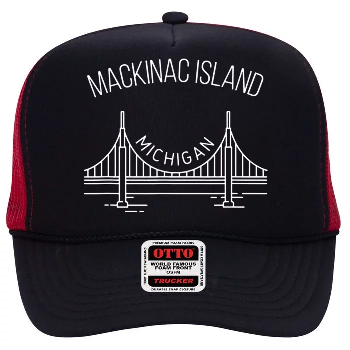 Mackinac Island Michigan High Crown Mesh Trucker Hat