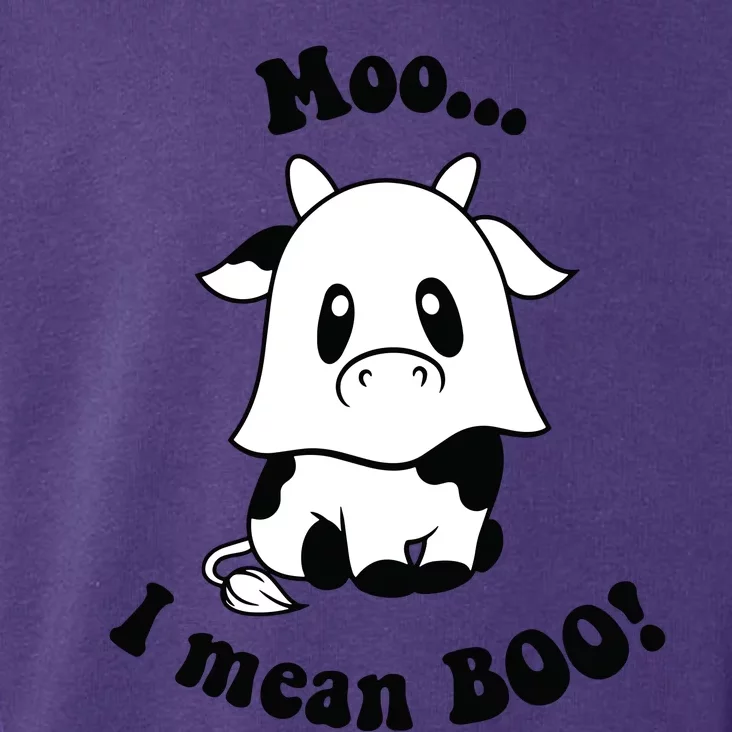 Moo I Mean Boo Cute Ghost Cow Funny Halloween Women Toddler Hoodie