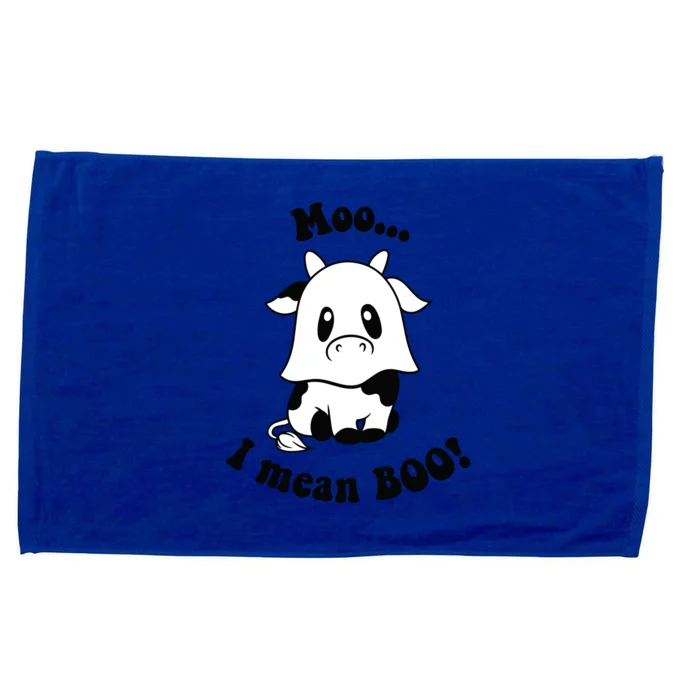 Moo I Mean Boo Cute Ghost Cow Funny Halloween Women Microfiber Hand Towel