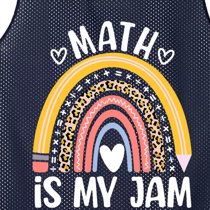 Math Is My Jam First Day Back To School Math Teacher Student Mesh Reversible Basketball Jersey Tank