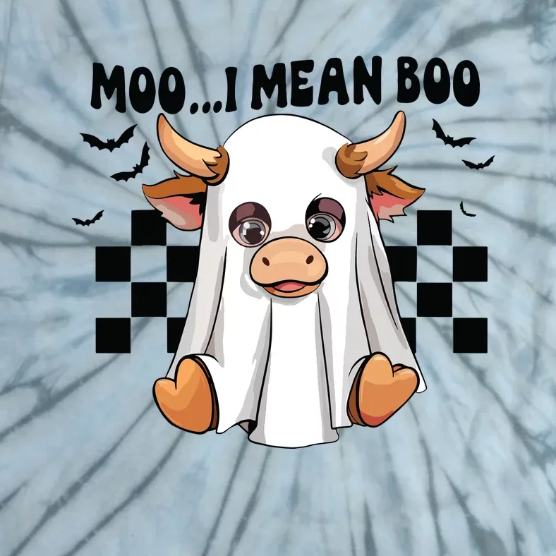 Moo I Mean Boo Ghost Cow Funny Halloween Costume Cow Lover Tie-Dye T-Shirt