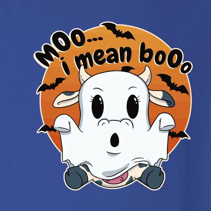 Moo I Mean Booo Cute Cow Ghost Halloween Gift Toddler Long Sleeve Shirt