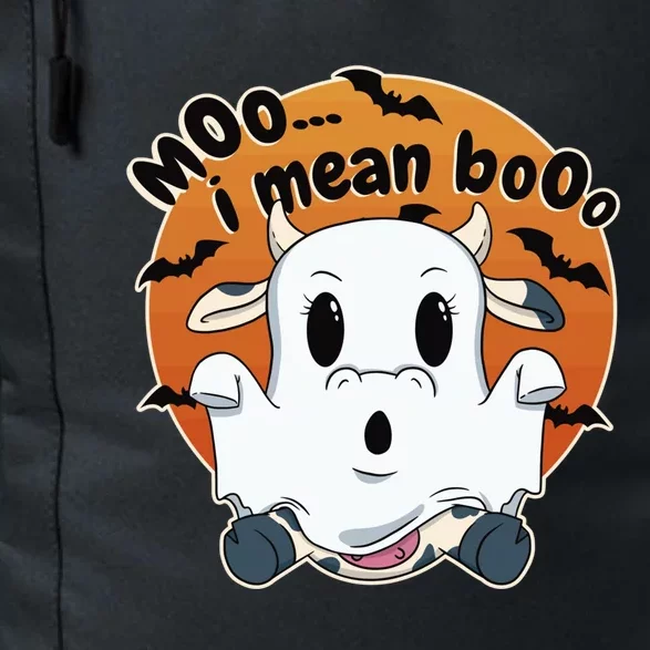 Moo I Mean Booo Cute Cow Ghost Halloween Gift Daily Commute Backpack