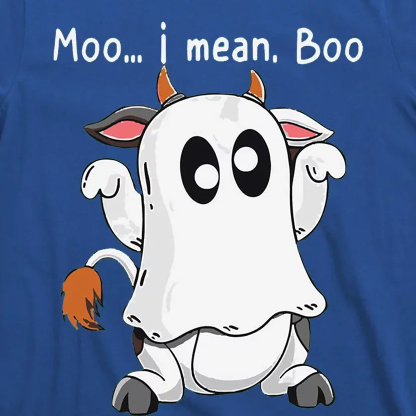 Moo I Mean Boo Funny Cow Ghost Halloween Gift T-Shirt