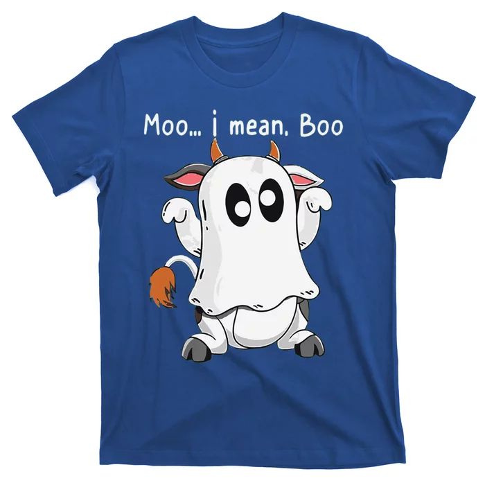 Moo I Mean Boo Funny Cow Ghost Halloween Gift T-Shirt