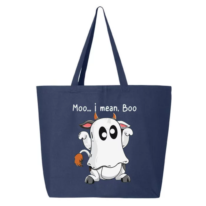 Moo I Mean Boo Funny Cow Ghost Halloween Gift 25L Jumbo Tote