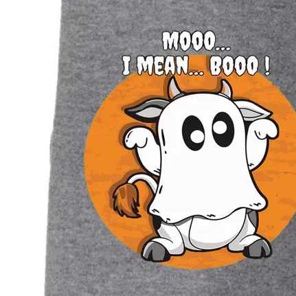 Moo I Mean Boo Funny Cow Ghost Halloween Gift Doggie 3-End Fleece Hoodie