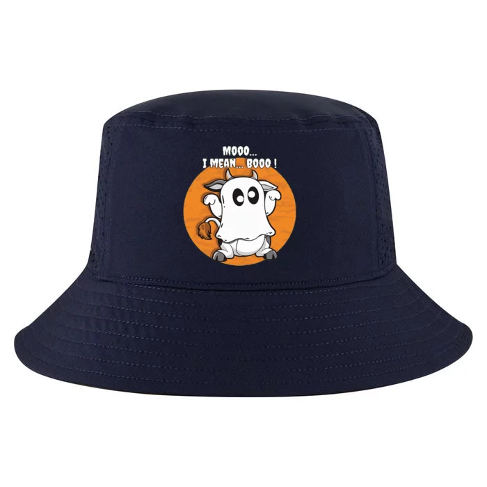 Moo I Mean Boo Funny Cow Ghost Halloween Gift Cool Comfort Performance Bucket Hat