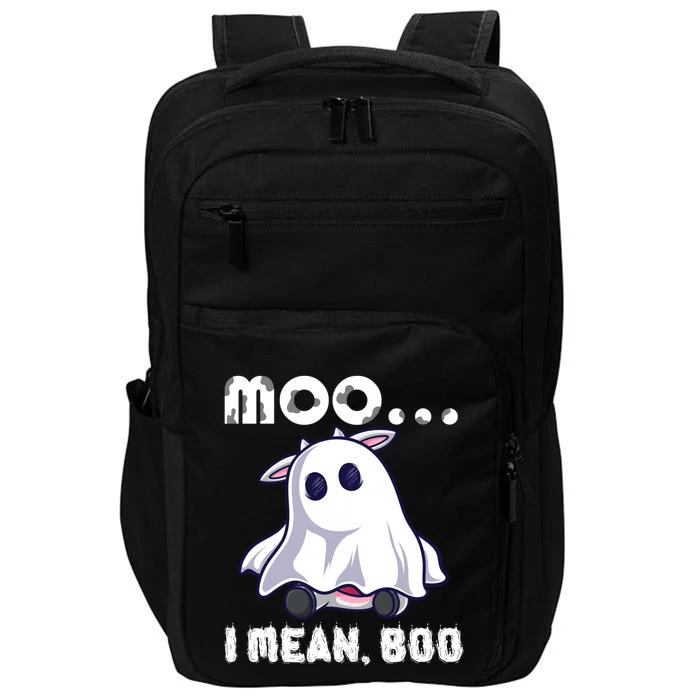 Moo I Mean Boo Cow Farming Halloween Gift Impact Tech Backpack