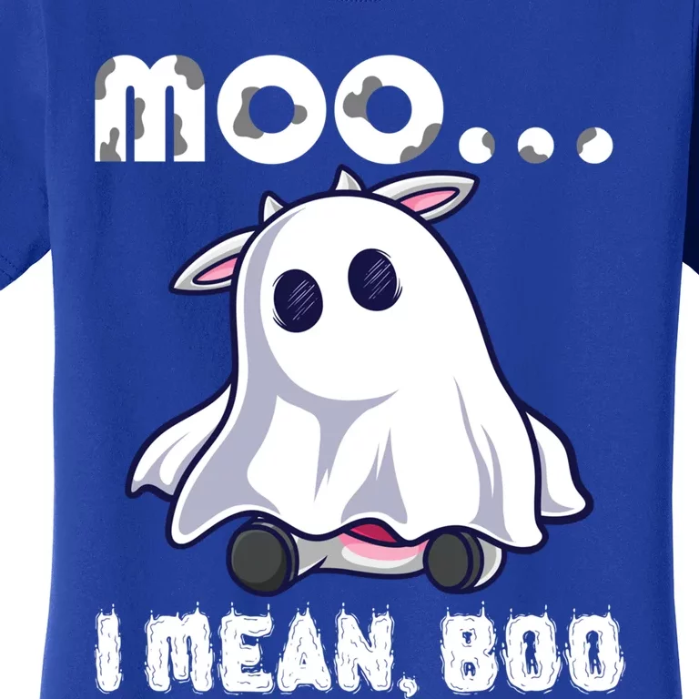 Moo I Mean Boo Cow Farming Halloween Gift Women's T-Shirt