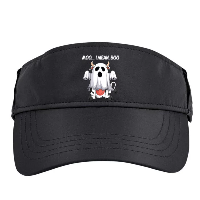 Moo I Mean Boo Ghost Cow Funny Halloween Women Cow Adult Drive Performance Visor