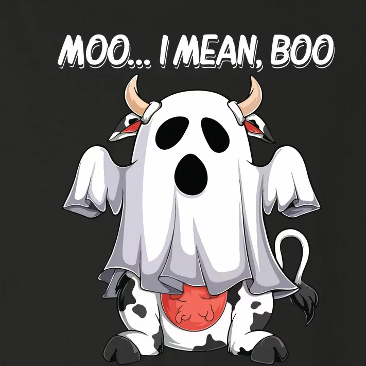 Moo I Mean Boo Ghost Cow Funny Halloween Women Cow Toddler Long Sleeve Shirt