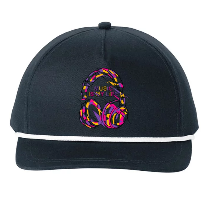 Music Is My Life Snapback Five-Panel Rope Hat