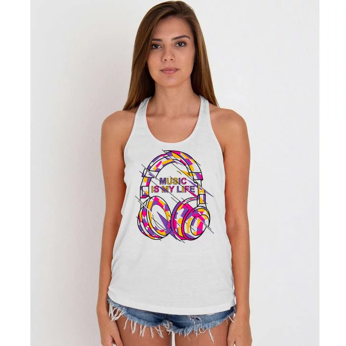 Music Is My Life Women's Knotted Racerback Tank