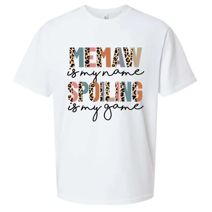 Memaw Is My Name Spoiling Is My Game Grandma Leopard Sueded Cloud Jersey T-Shirt