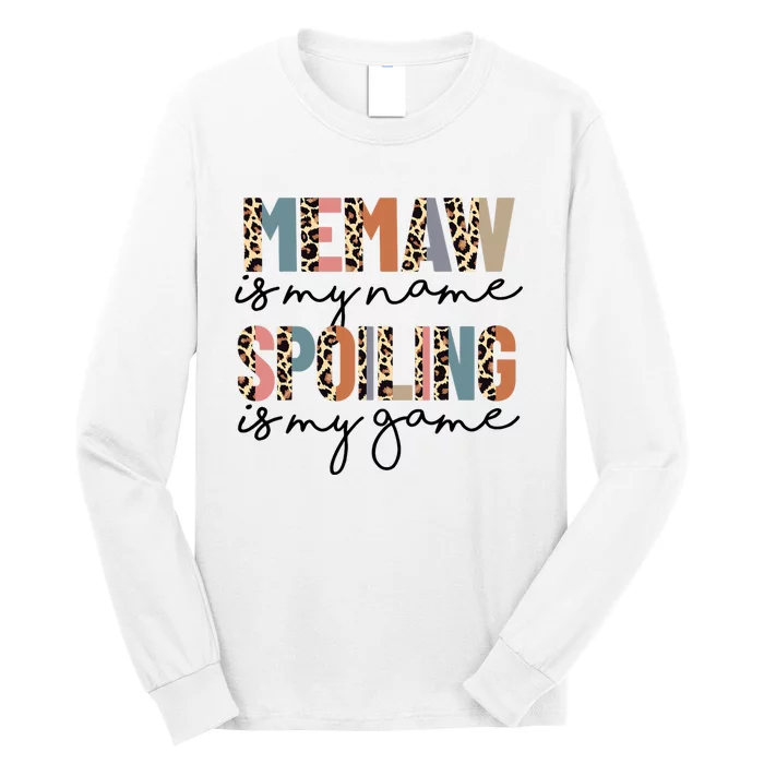 Memaw Is My Name Spoiling Is My Game Grandma Leopard Long Sleeve Shirt