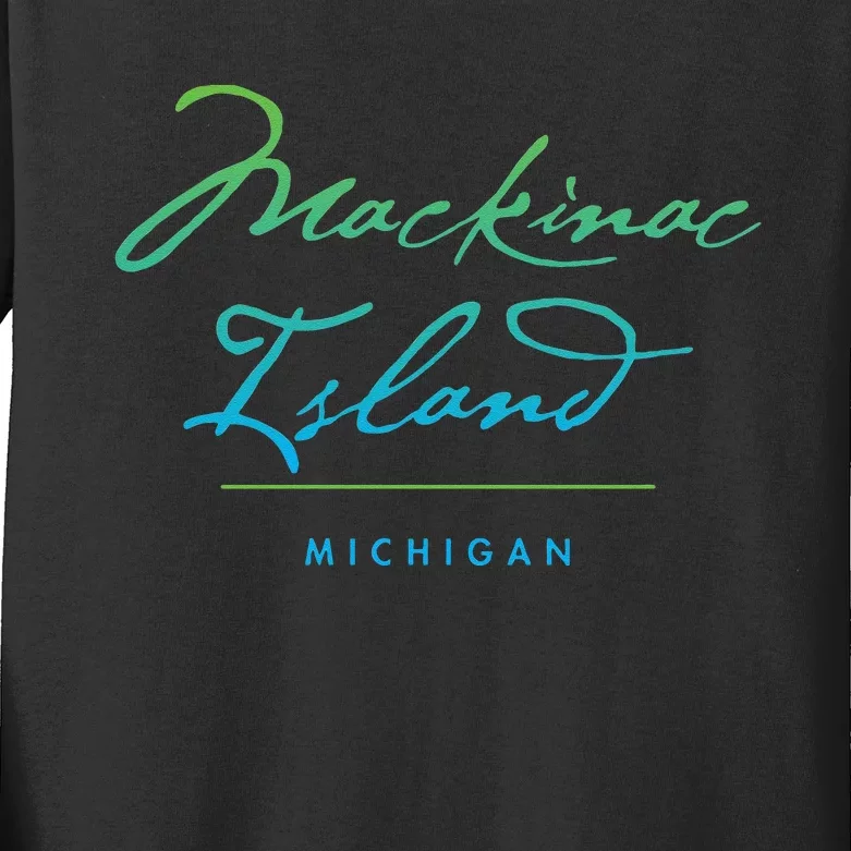 Mackinac Island Michigan Kids Long Sleeve Shirt