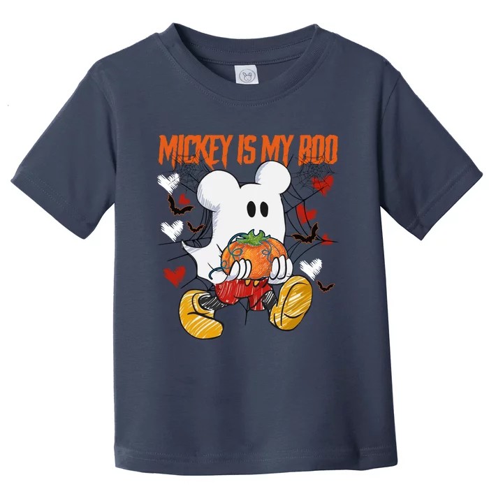 Mouse Is My Boo Cute Ghost Pumpkin Halloween Costume Toddler T-Shirt