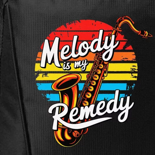 Melody Is My Remedy Funny Saxophone City Backpack